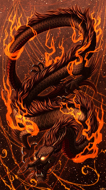 Art, Fire, Snakes, Flame, Dragon, Fantastic HD phone wallpaper