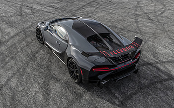 Bugatti Chiron Pur Sport, 2021, top view, hypercar, luxury sports cars, black Chiron, supercars, Bugatti HD wallpaper