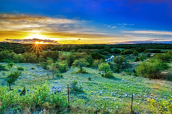 Spectacular Texas Hill Country sunset, Custom made puzzle, Wimberley Puzzle Company, Artist signature HD wallpaper