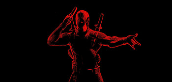 Red, line arts, Deadpool HD wallpaper