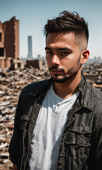 Handsome Man, AI Art, portrait, city HD phone wallpaper