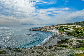 Coast, landscape, sea, blue sky HD wallpaper