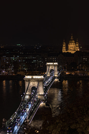 Cities, Night, City, View From Above, Dark, Bridge HD phone wallpaper
