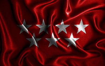 Madrid flag, , silk wavy flags, spanish provinces, Day of Madrid, fabric flags, Flag of Madrid, 3D art, Madrid, Europe, Provinces of Spain, Madrid 3D flag, Spain HD wallpaper