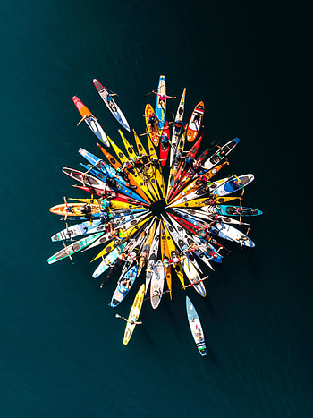 Boats, aerial view HD phone wallpaper