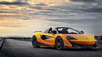 Orange, McLaren 600LT, sports car HD wallpaper