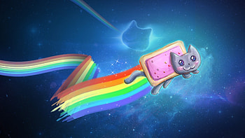 Animals, Cats, Background, , Rainbow HD wallpaper