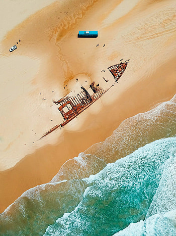 SS Maheno shipwreck, Fraser Island, Travels, Shipwreck HD phone wallpaper