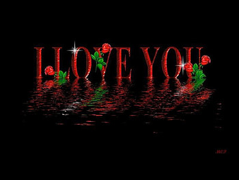 I LOVE YOU Reflection, valentine, words, ripple, water HD wallpaper