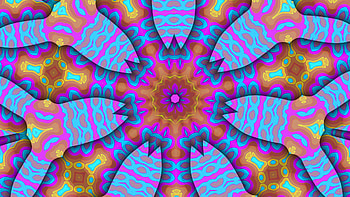 Blue and Pink 3D Kaleidoscope, Abstract, kaleidoscope HD wallpaper
