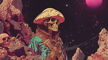 Space Pirate Skeleton, skeleton, skull, space pirate, space, Sci Fi HD wallpaper