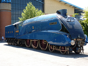 Classic Steam Engine, blue, locamotive, 1938, engine, train, 4468, england, mallard, 38, number, steam HD wallpaper