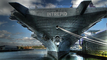 The Intrepid, sea, carrier, military, aircraft, USA navy, battles, war HD wallpaper