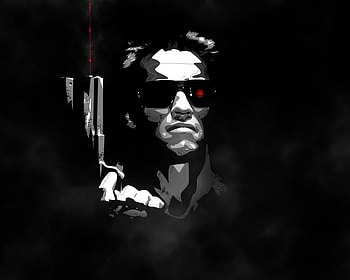 Arnold t-800, terminator, black HD wallpaper