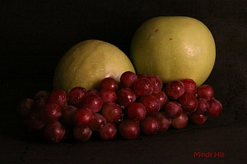 Fruity, still life, grape, fruit, apple, dew HD wallpaper