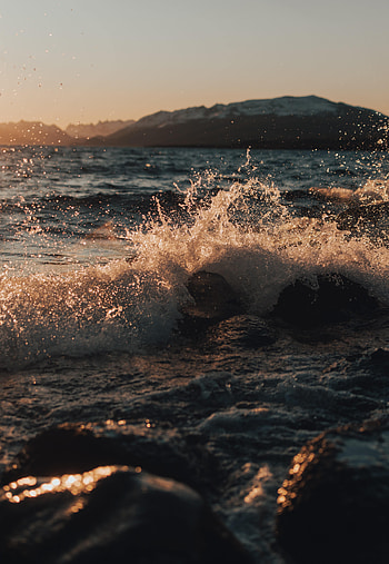 Nature, Water, Stones, Waves, Shore, Bank, Spray HD phone wallpaper