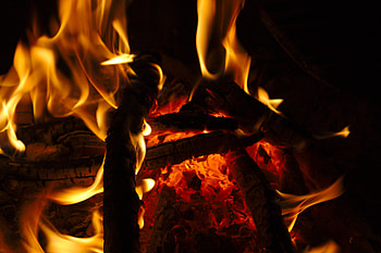 Fire, Bonfire, Coals, Dark, Flame, Firewood HD wallpaper