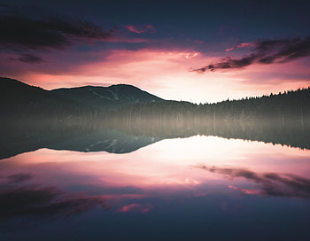 Nature, sunset, lake, tree, skyline, reflections HD wallpaper
