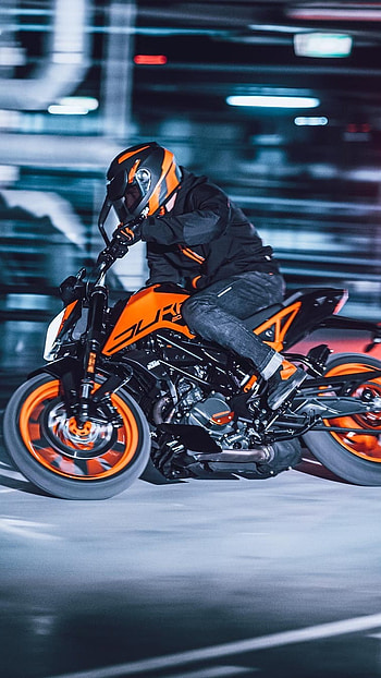 Ktm Duke 200, Bike, Rider HD phone wallpaper