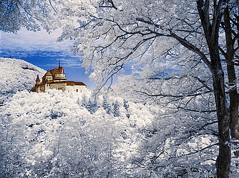castle of Vianden, landscape, luxemburg, infra red, castle, vianden HD wallpaper