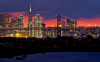 Cities, Sunset, Usa, Lights, Evening, United States, San Francisco HD wallpaper