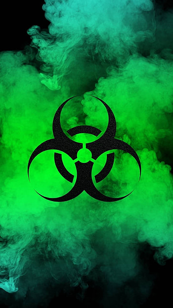 Smoke, Green Biohazard HD phone wallpaper