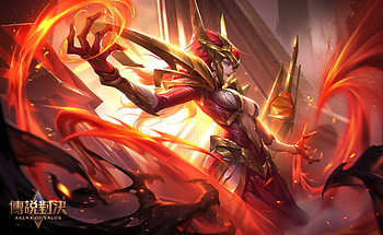 Fantasy girl, girl, fire, fantasy, yongqi cheng, orange HD wallpaper