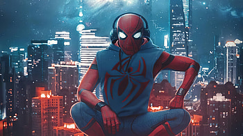 Spider Man Music Up, spiderman, superheroes, artist, artwork, digital-art, artstation HD wallpaper