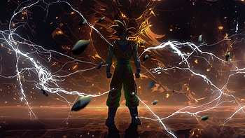 Goku Electric Fury Lightning Strikes, goku, anime, artist, artwork, digital-art, artstation HD wallpaper