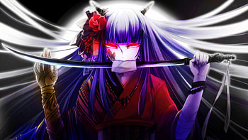 cool, Anime, anime girl, katana HD wallpaper