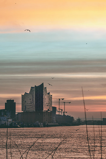 Cities, Water, Sunset, Architecture, Building HD phone wallpaper