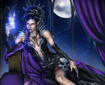 Character Design n38, Valdis, characters, paintings, digital art, dress, backgrounds, creative pre-made, fantasy, designs, drawings, Dark Sorceress Valdis, hair, female HD wallpaper