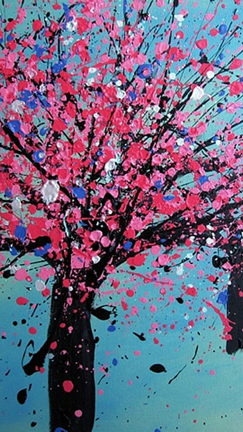 Drippy, Abstract, Tree Painting HD phone wallpaper