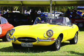 Jaguar E-Type Series II Roadster, jaguar, yellow, e-type, roadster, jag HD wallpaper