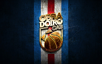 Obradoiro CAB, golden logo, ACB, blue metal background, spanish basketball team, Obradoiro CAB logo, basketball, Monbus Obradoiro HD wallpaper