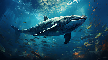 Majestic Whale Underwater, Animal, whale, sea life HD wallpaper