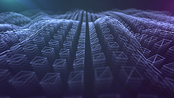 Square grid, wavy surface, abstract HD wallpaper