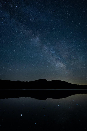 Nature, Night, Reflection, Starry Sky, Hills HD phone wallpaper