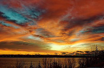 Nature, Sunset, Twilight, Lake, Dusk, Evening HD wallpaper