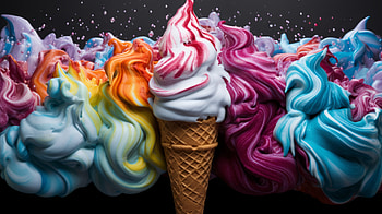Colorful AI-Generated Ice Cream, AI Art, food, ice cream HD wallpaper