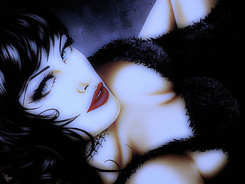 NightCap, red lips, janesko, woman HD wallpaper