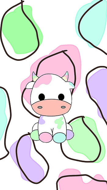 Rainbow Cow 2.0, print, cute HD phone wallpaper