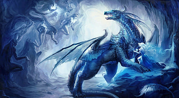 Ice dragons, Frozen creatures, Icy landscapes, Chilling majesty HD wallpaper
