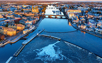 Athlone, Ireland, River Shannon, evening, sunset, Athlone panorama, Athlone cityscape, Luan Gallery HD wallpaper