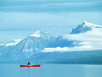 Ice Age, sea, boat, snow caped, mountains, ice, ocean HD wallpaper