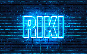 Happy Birtay Riki, , blue neon lights, Riki name, creative, Riki Happy Birtay, Riki Birtay, popular japanese male names, with Riki name, Riki HD wallpaper