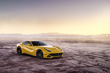 Ferrada Sema Yellow Ferrari F12 Front View, ferrari-488, ferrari, cars, artist HD wallpaper