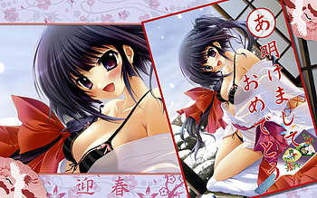 izumi tsubasu, japanese clothes, kimono, swimsuit, snow, bikini HD wallpaper