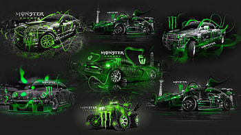 Monster Energy, monster, energy, green, cars HD wallpaper
