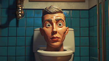 Skibidi Toilet : Quirky Fun Awaits!, skibidi toilet, toilet, sculpture, surrealism, bathroom HD wallpaper